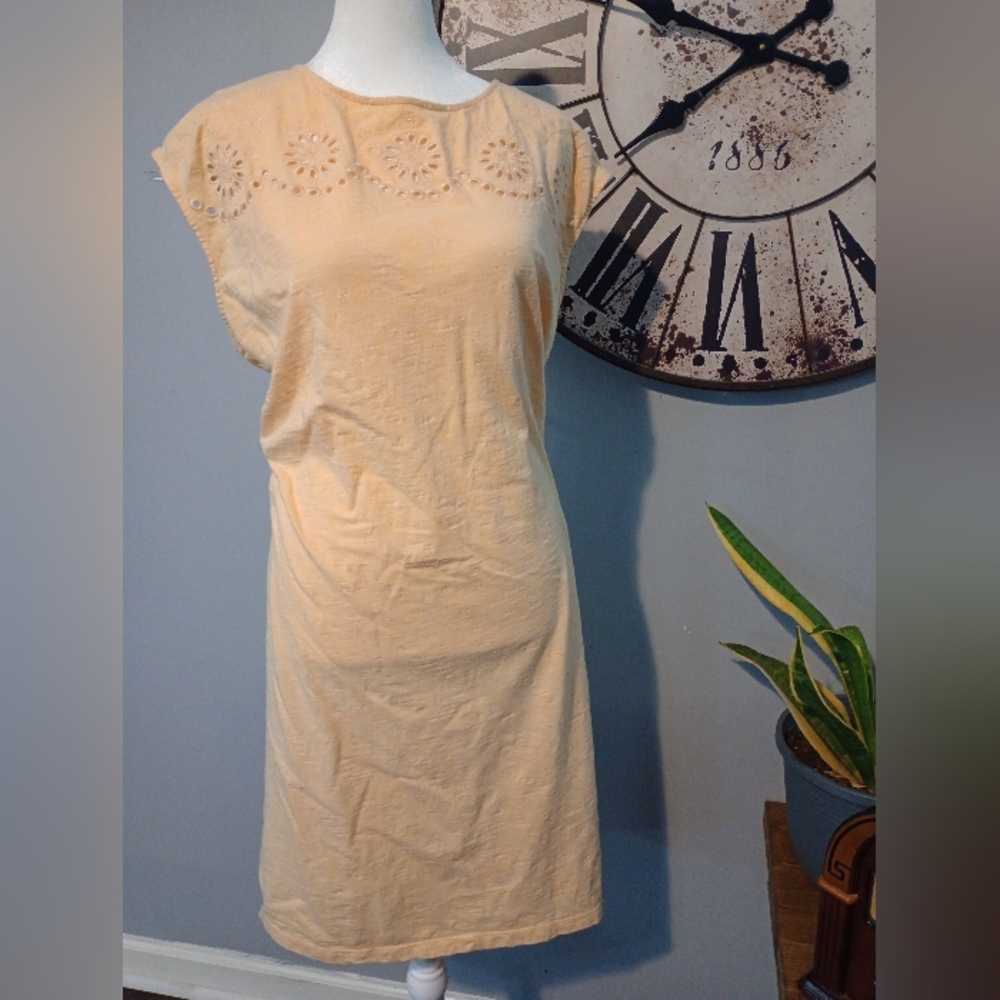 Liz Claiborne Yellow 100% Cotton Sleeveless Dress Size XXL / 2X